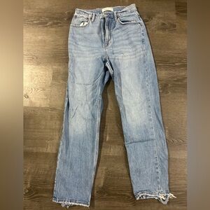 Abercrombie & Fitch Curve Love Ultra High Rise Ankle  Straight Jeans
